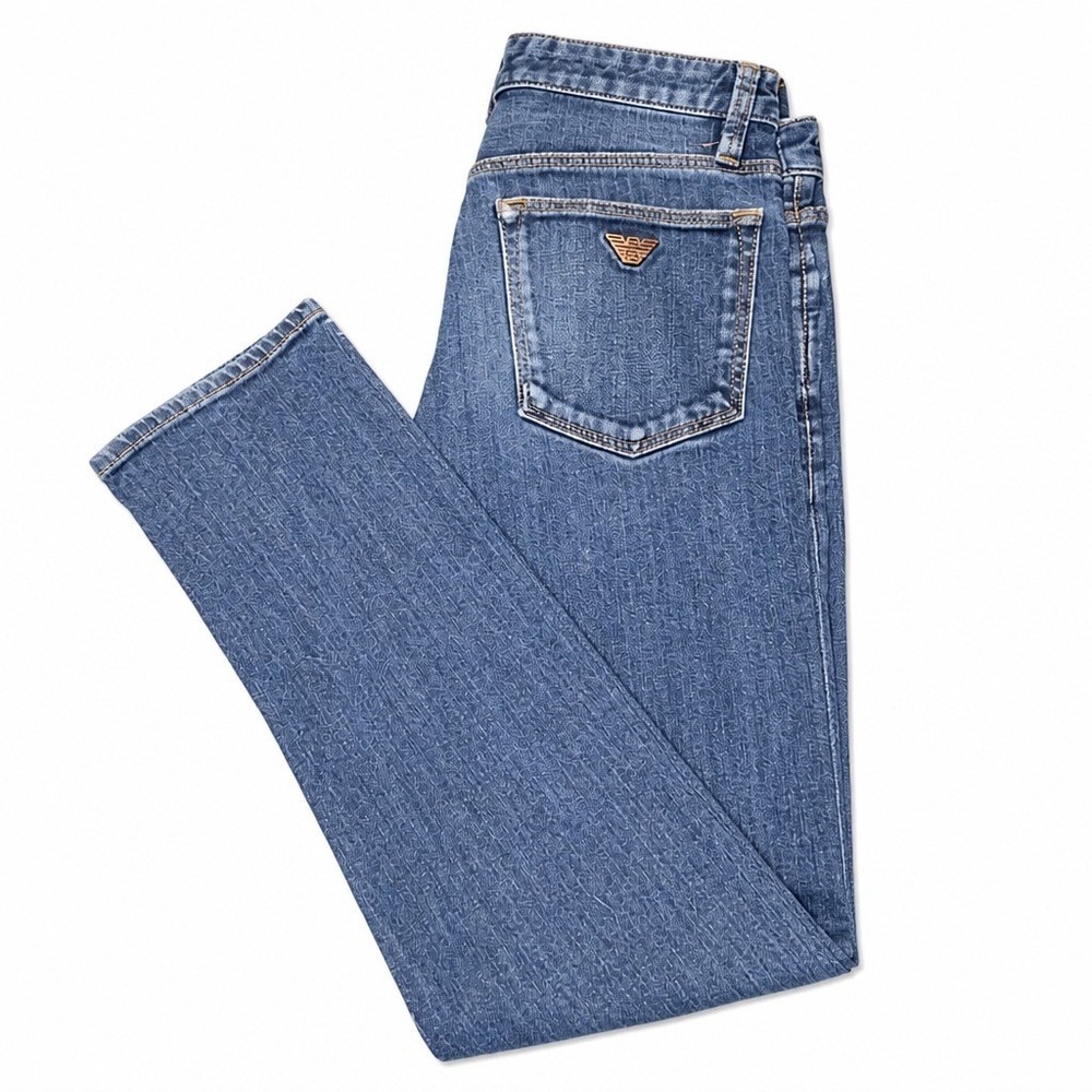 Emporio Armani Womens Medium Wash Straight Leg Jeans Blue 3H1J75 1DF0Z Size 28